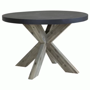 Charles Bentley Fibre Cement and Acacia Wood Round Dining Table