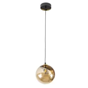 Dark Globe Pendant Ceiling Light Black, Brass, Amber, G9