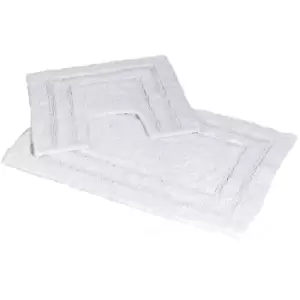 Pinnacle 2 Piece Cotton Bath Mat Set - White - White