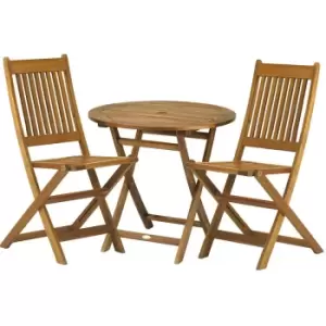 Royalcraft York 2 Seater 70cm Bistro Set with Folding Chairs