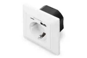 Digitus Safety Plug for Flush Mounting with 1 x USB Type-C, 1 x...