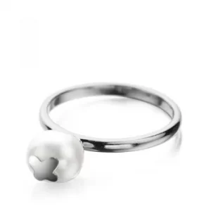 Ladies Shimla Stainless Steel Size O Ring With Butterfly Fresh Water Pearl