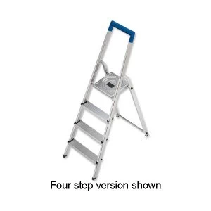 Folding Aluminium Ladder 3 Non Slip Ribbed Steps
