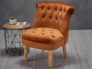 LPD Charlotte Orange Velvet Fabric Accent Chair