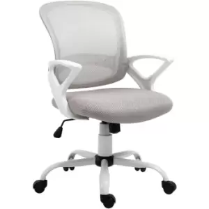 Vinsetto Mesh Task Swivel Chair Home Office Desk w/ Lumbar Back Support Grey - Grey