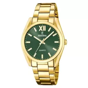 Festina F20640/4 Womens Boyfriend Gold Tone Bracelet Wristwatch