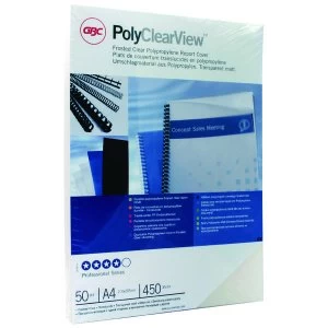 GBC PolyClearView A4 Frosted Clear Binding Covers Pack of 50 IB387159