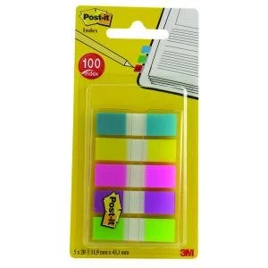 Post-it Portable Small Index 12mm Assorted Pack of 100 683-5CBINDEX