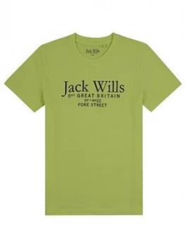 Jack Wills Boys Script T-Shirt - Lime, Size 9-10 Years