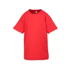 Spiro Chidlrens/Kids Impact Performance Aircool T-Shirt (9-10 Years) (Red)