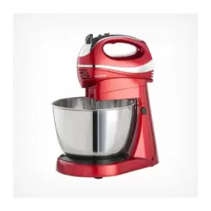 2 in 1 Twin Hand & Stand Mixer - 300W Electric, Multifunctional, Red Mixer with 5 Speeds & Turbo Button, 3.5L Bowl & Removable, Dishwasher Safe