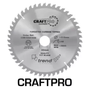 Trend CRAFTPRO Non Stick Wood Cutting Mitre Saw Blade 260mm 60T 30mm