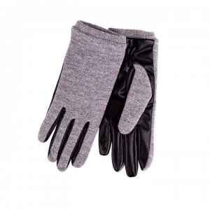 Isotoner Knit PU Gloves - Grey