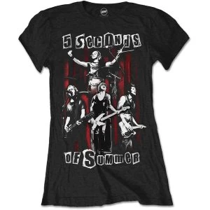 5 Seconds of Summer - Spray Live Womens Large T-Shirt - Black