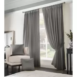 Essential Living Adiso Pencil Pleat Taped Top Curtains Silver 229cm x 229cm