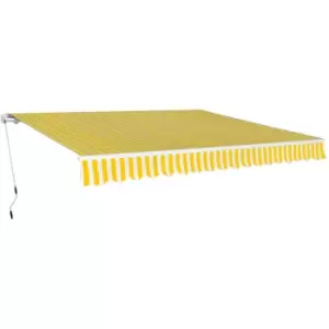Folding Awning Manual Operated 400cm Yellow/White vidaXL - Yellow