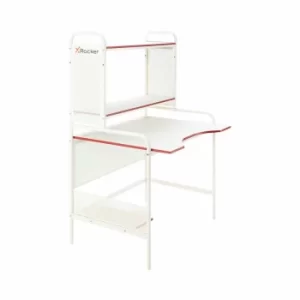 X Rocker Icarus PC Gaming Station with Shelf, White