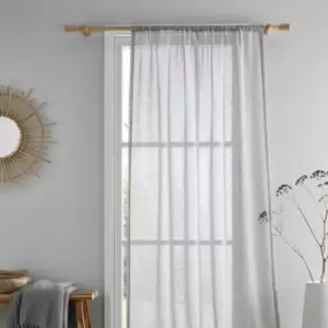 Kayla Textured Slub Slot Top Voile Curtain Panel, Grey, 55 x 54" - Drift Home