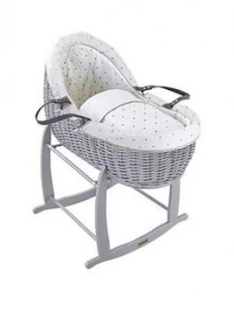 Clair De Lune Lullaby Hearts Willow Bassinet , Grey