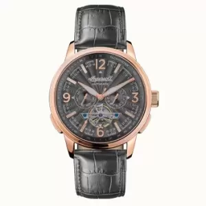 Ingersoll 'The Regent' Automatic Black Dial Leather Strap Mens Watch I00302B