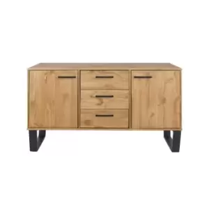 Medium Sideboard With 2 Doors 3 Drawers Antique Waxed Pine