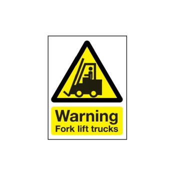 Fork Lift Trucks Rigid PVC Warning Sign - 297 X 420MM