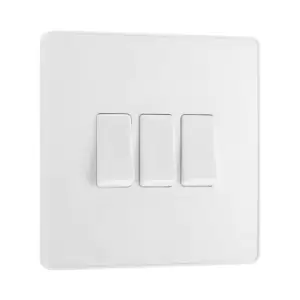 BG Evolve Pearl White Triple Light Switch 20A 16Ax 2 Way - PCDCL43W