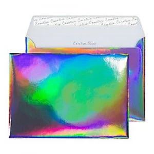 Creative Holographic Coloured Envelopes C5 Peel & Seal 162 x 229mm Plain 140 gsm Shimmering Rainbow Pack of 100