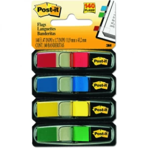 3M Post-it Index Tabs 11mm x 43mm - Assorted Colours