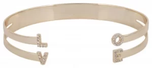 "Mya Bay Gold PVD Plated "love" Bangle With Stones JC-LO-01.G Jewellery