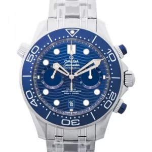 Seamaster Diver 300 M Co-Axial Master Chronometer Chronograph 44mm Automatic Blue Dial Stainless Steel Mens Watch