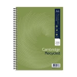 Cambridge Recycled Ruled Wirebound Notebook 200 Pages A4 Pack of 3