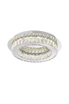 Adbury LED Flush Light Fitting Crystal Decoration Polished Chrome