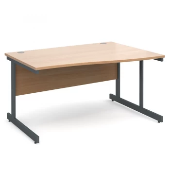 Dams Contract Right-Hand Wave Desk - Beech