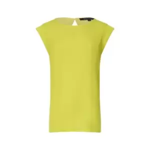 French Connection Crepe Light Cap-Sleeve Top - Yellow