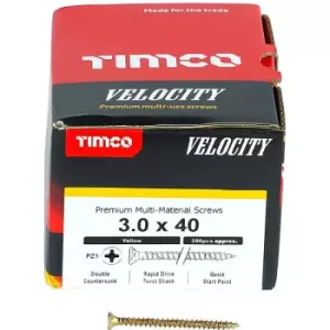 Timco Multi Purpose Countersunk Velocity Screw - 3.0 x 40 (200 pack)