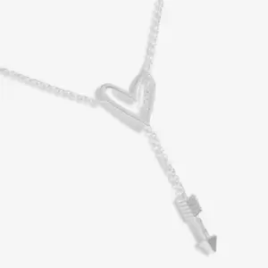 Lyra Lariats Heart Lariat Silver 45cm, 5cm Drop + 5cm Extender Necklace 5371