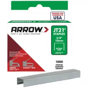 Arrow A276 JT21 T27 Staples 10mm (3/8in) Box 1000