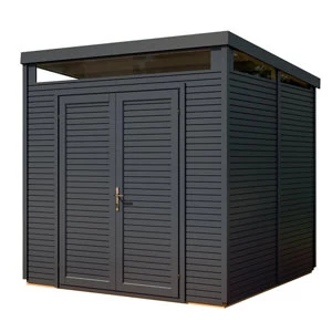 Rowlinson 8 x 8 Pent Security Shed Painted - Anthracite