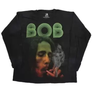 Bob Marley - Smoke Gradient Unisex XXXXX-Large Long Sleeved T-Shirt - Black
