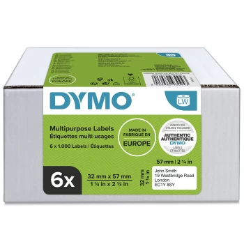 Dymo 2093094 Black on White Label Tape 57mm x32mm