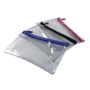 Helix Clear Pencil Case - Assorted Colours (12 Pack)