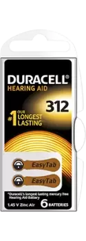 Duracell Easy Tab 312 Color Brown Batteries For Hearing Aids