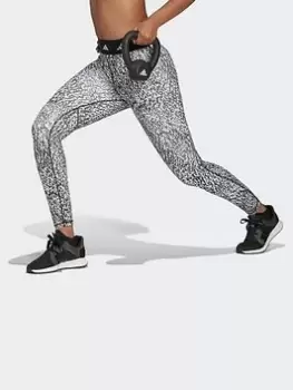 adidas Techfit Pixeled Camo Leggings, White/Black Size XL Women