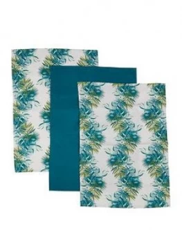 Premier Housewares Winter Palm Set Of 3 Tea Towels