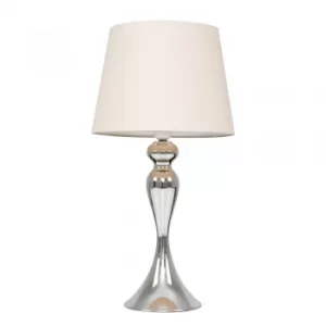 Faulkner Chrome Touch Table Lamp with Beige Aspen Shade