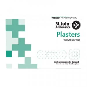 St Johns Ambulance DetecTable Plasters Blue Assorted Sizes Pack of 100