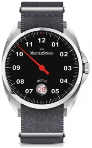 MeisterSinger Metris Automatic Black Dial Nylon Grey Strap Watch
