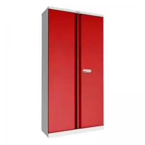Phoenix SC Series 2 Door 4 Shelf Steel Storage Cupboard Grey Body Red