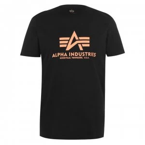Alpha Industries Basic Logo T-Shirt - Black/Neon 477